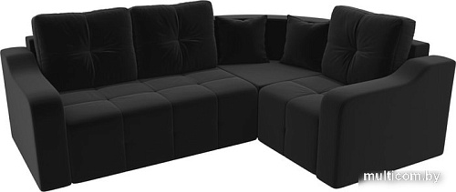 Угловой диван Mebelico Кембридж угловой 108825 (правый, микровельвет, черный)