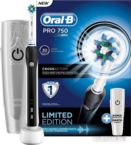 Электрическая зубная щетка Braun Oral-B Pro 750 Cross Action D16.513.UX (черный)