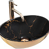 Умывальник Rea Sofia in marble black gold U8012