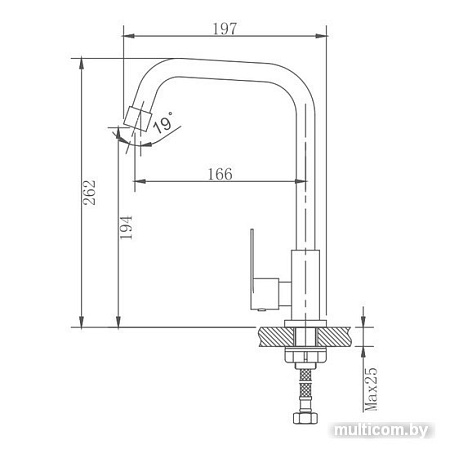 Смеситель Haiba HB4182 (нержавеющая сталь)