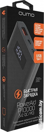 Портативное зарядное устройство QUMO PowerAid P10000 V2 QC/PD (черный)