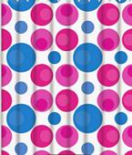 Шторка-занавеска для ванны Fashun A8802 (розовый/круги)