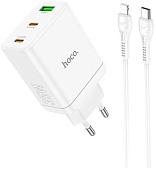 Сетевое зарядное Hoco N33 Lightning (белый)