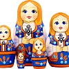 Развивающая игра Брестская Матрешка В народном норвежском костюме (набор 5 шт)