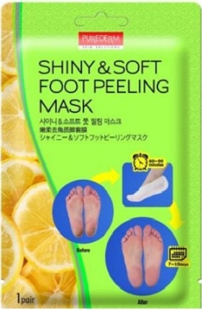 Purederm Маска для ног Shiny&Soft Foot Peeling Mask Отшелушивающая 20 г
