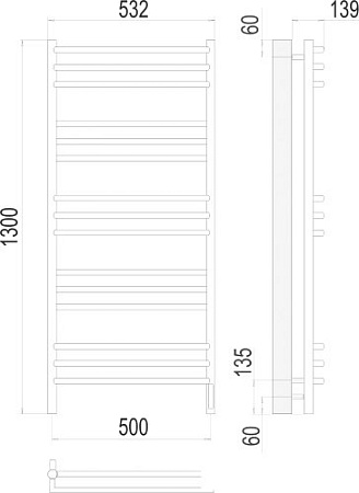 Полотенцесушитель TERMINUS Прато П15 500х1300 электро