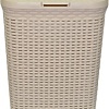 Корзина ВиолетПласт для белья 60 л с крышкой Ротанг (латте)