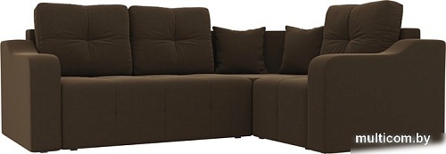 Угловой диван Mebelico Кембридж угловой 108822 (правый, микровельвет, коричневый)