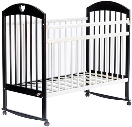 Классическая детская кроватка Bambini М 01.10.18 (темный орех/слоновая кость)