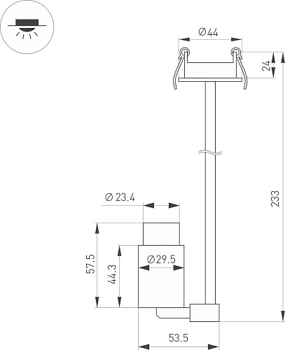 Точечный светильник Arlight ART-NEMO-BUILT-ZOOM-L205-R29.5-2W Day4000 BK 15-45deg 049778