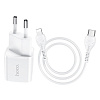 Сетевое зарядное Hoco N10 Starter Lightning (белый)