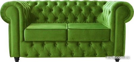 Диван Brioli Честерфилд двухместный (микровелюр, В26 зеленый)