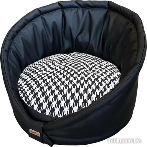 Лежак AntePrima Tortellino TORTPELPDPNER02 (черный/принт квадрат)
