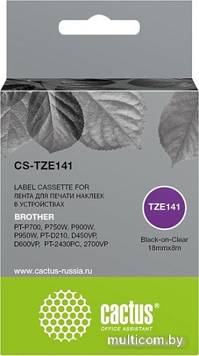 Картридж CACTUS CS-TZE141 (аналог Brother TZE141)