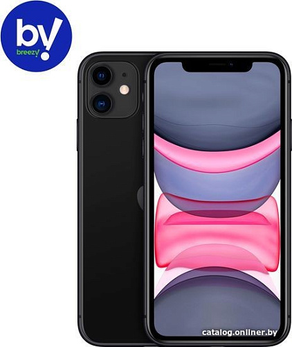 Смартфон Apple iPhone 11 64GB Воcстановленный by Breezy, грейд B (черный)