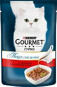 Консервированный корм для кошек Gourmet Perle соус де-люкс с говядиной 75 г