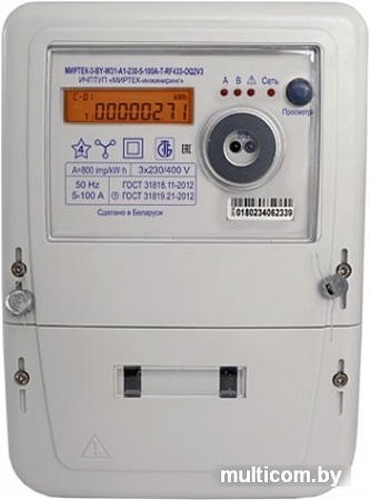 Счетчик электроэнергии Миртек 3-BY-W31-A1-230-5-100А-Т-RF433/1-OQ2V3