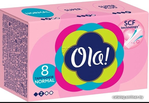 Тампоны без аппликатора Ola! Normal шелковистая поверхность (8 шт)