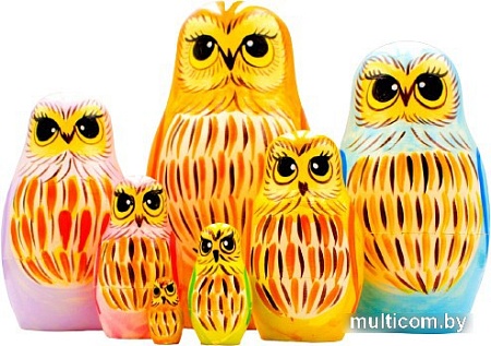 Развивающая игра Брестская Матрешка Матрешка Совушки (набор 7 шт)