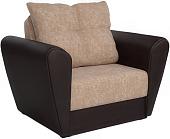 Кресло-кровать Мебель-АРС Квартет (микровельвет/экокожа, коричневый кордрой)