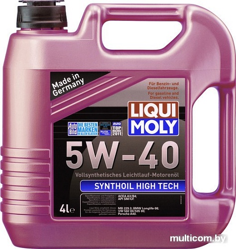 Моторное масло Liqui Moly Synthoil High Tech 5W-40 4л