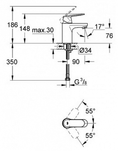 Однорычажный смеситель Grohe Eurosmart 32824