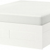 Кровать Ikea Бримнэс 200x140 (4 ящика, белый, Лурой) 192.107.29