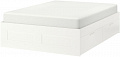 Кровать Ikea Бримнэс 200x140 (4 ящика, белый, Лурой) 192.107.29