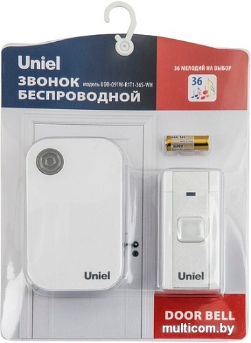 Беспроводной дверной звонок Uniel UDB-091W-R1T1-36S-WH