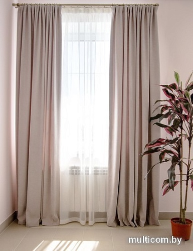 Комплект штор Decoretto Канвас базовый КСБ-K128 2.25x2.5 м (серый, 2 шт)