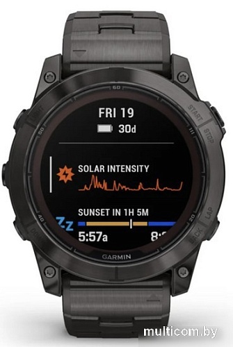 Умные часы Garmin Fenix 7X Pro Sapphire Solar (карбоново-серый титан/черный, с титановым и силиконовым ремешками)