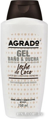 Косметика по уходу за телом Agrado Гель для душа Bath & Shower Gel Coconut Milk 750 мл