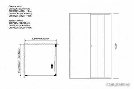 Душевой уголок Grossman Falcon GR-D100-P90Fa 100x90