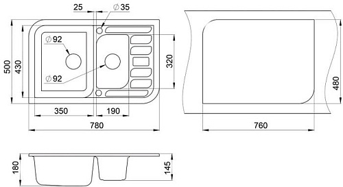 Кухонная мойка Granula 7803 (брют)