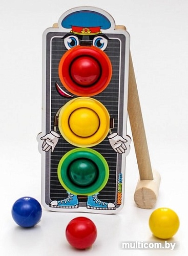 Молоточек WoodLand Toys Светофор 3 отверстия 115202
