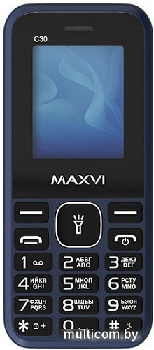 Кнопочный телефон Maxvi C30 (синий)