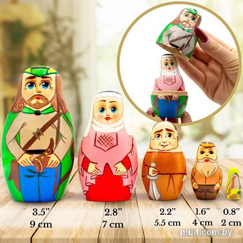 Развивающая игра Брестская Матрешка Робин Гуд (набор 5 шт)
