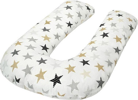 Подушка для беременных Amarobaby Звезды пэчворк AMARO-40U-ZP (белый)
