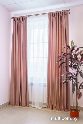 Комплект штор Decoretto Нубук чайная роза НЧР-K33 3x2.6 м (розовый, 2 шт)