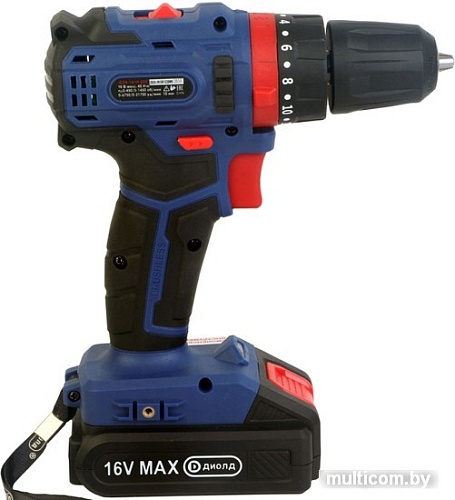 Ударная дрель-шуруповерт ДИОЛД ДЭА-16ЛИ-02У 10022153 (с 2-мя АКБ, кейс)