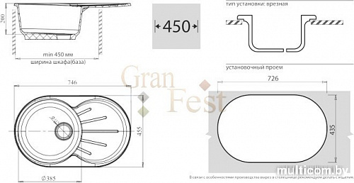 Кухонная мойка GranFest GF-R750L (терракот)