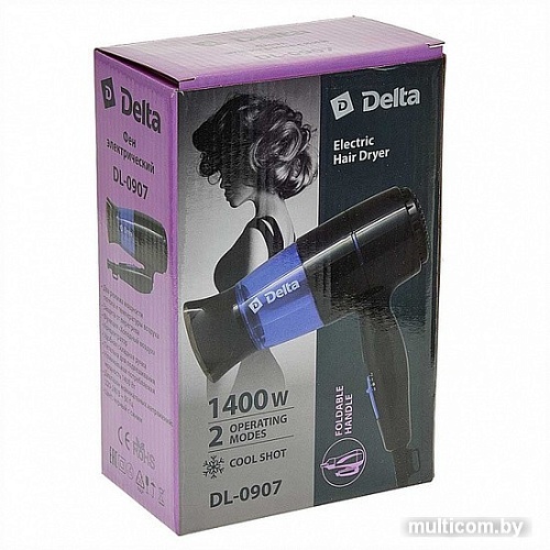 Фен Delta DL-0907 (черный/синий)