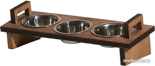 Миски на подставке Чешир Царь 3 миски 200 мл (коричневый)