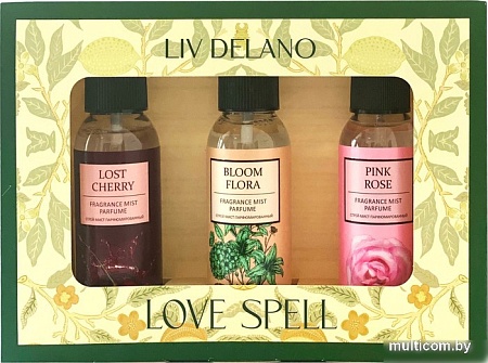Подарочный набор Liv Delano Love Spell Спрей для тела Bloom Flora + Lost Cherry + Pink Rose 3x100 мл