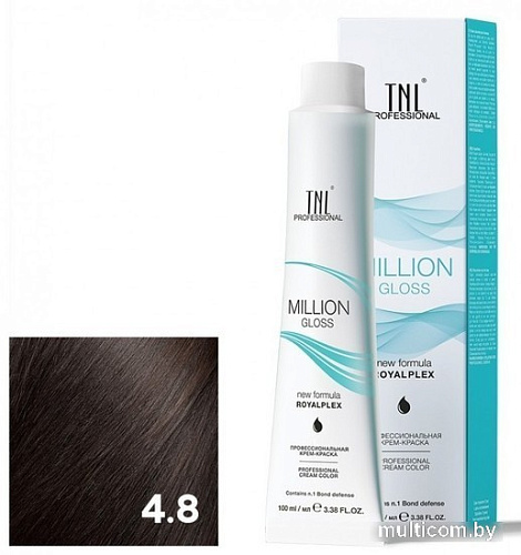 Крем-краска для волос TNL Professional Million Gloss 4.8 100 мл