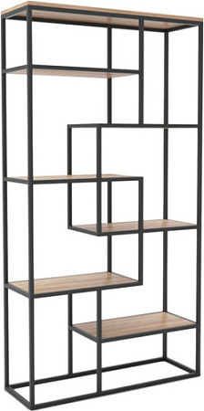 Стеллаж Hype Mebel Зиг-Заг-2 120x200 (черный/дуб галифакс натуральный)