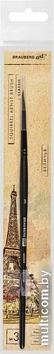 Кисть для рисования BRAUBERG Classic Белка 3 200909 (круглая, короткая ручка)