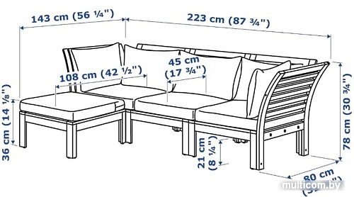 Садовый диван Ikea Эпларо 492.288.60