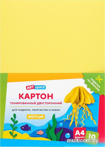 Картон для рисования ArtSpace цветной тонир. КТ1А4_37992 (10 л)