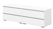 Тумба Кортекс-мебель Бари 160 4ш (белый/белый/белый)